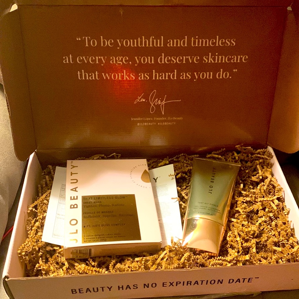 Jlo beauty limitless glow sheet mask and that hit single cleanser!!!